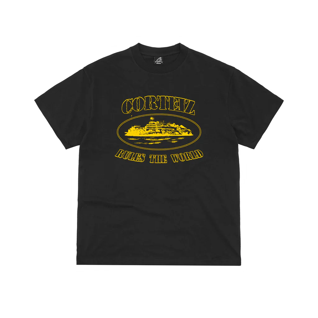 Corteiz OG Island Logo Black/Yellow Tee