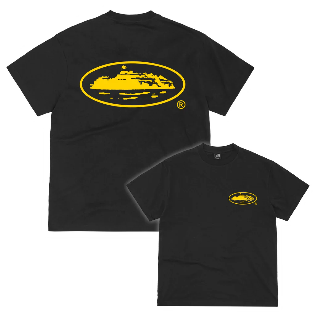 Corteiz OG Island Logo Black/Yellow Tee