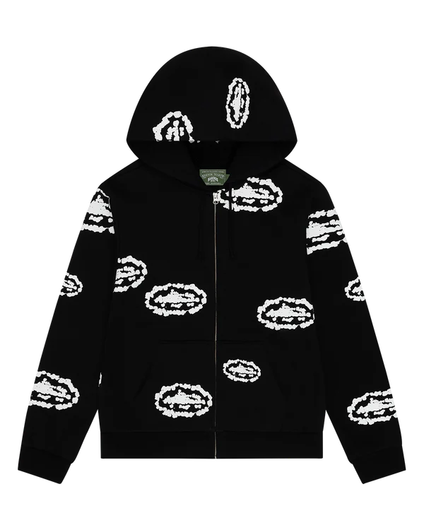 Island Wreath Zip Hoodie Black