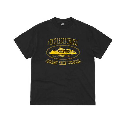 Corteiz OG Island Logo Black/Yellow Tee