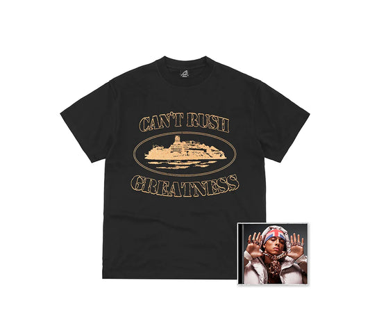 Corteiz x Cental Cee Can't Rush Greatness Tee Black